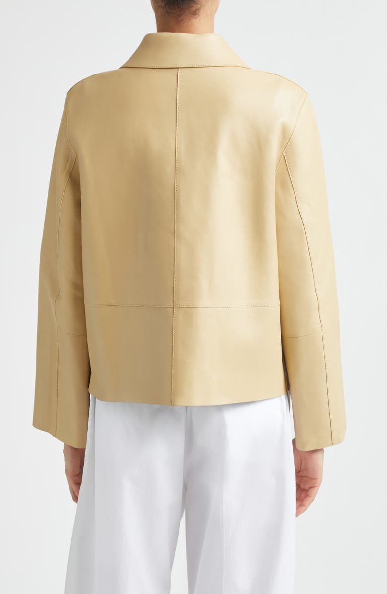 TOTEME Bonded Lambskin Leather Jacket, Alternate, color, Chai
