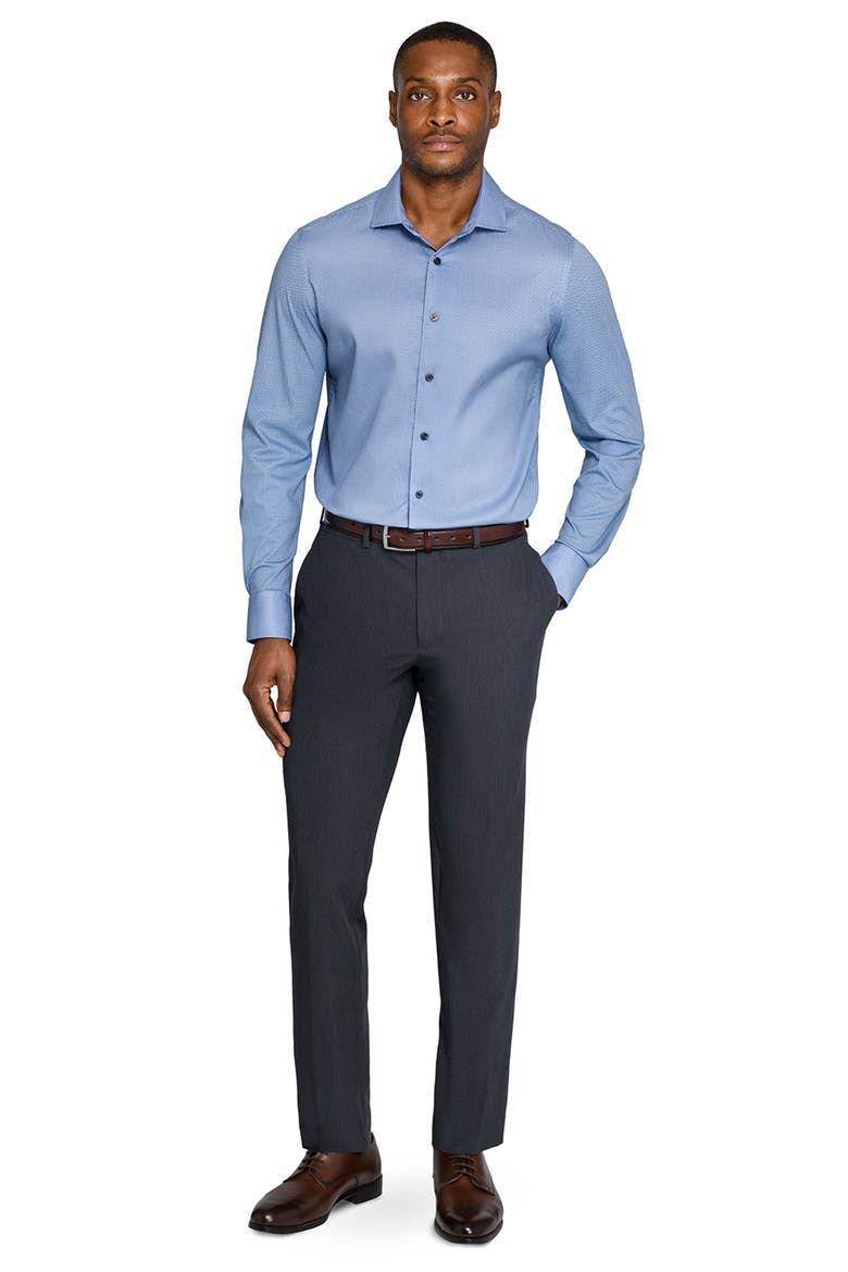 Slim Fit Stripe Duo Reworked Cotton Dress Shirt, Alternate, color, NAVY/ BLUE