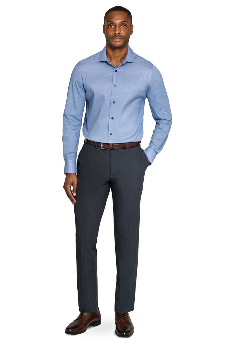 W.R.K Slim Fit Stripe Duo Reworked Cotton Dress Shirt, Alternate, color, Navy/ Blue