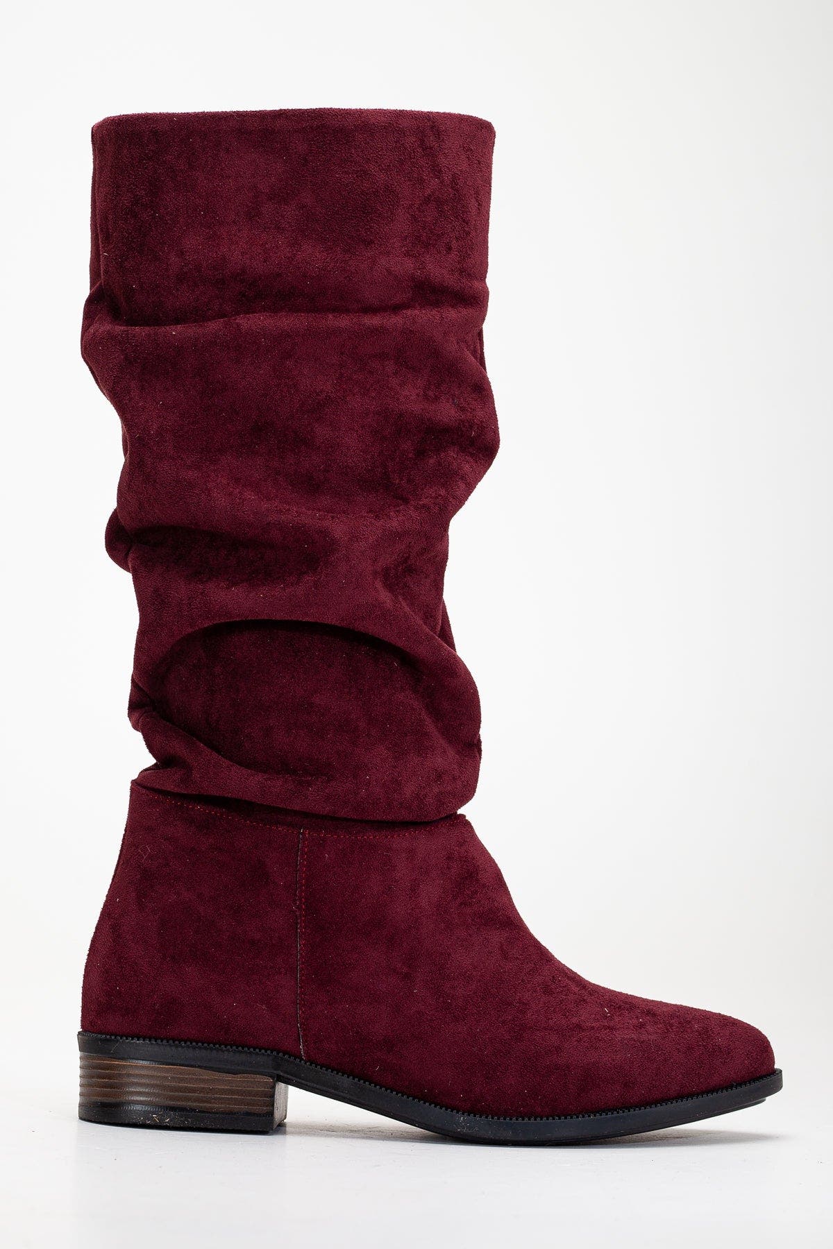 Maribel Knee High Slouch Boots, Alternate, color, Burgundy Suede