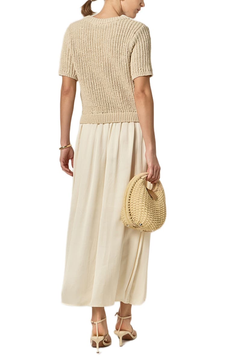 English Factory Mixed Media Cotton Blend Dress, Alternate, color, Cream