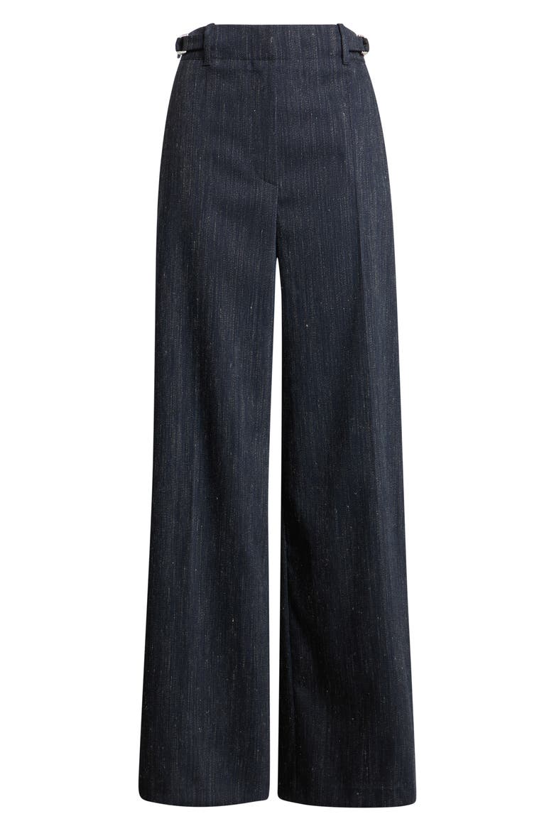 Tamilly Virgin Wool and Linen Blend Wide Leg Trousers, Alternate, color, SKY CAPTAIN MELANGE