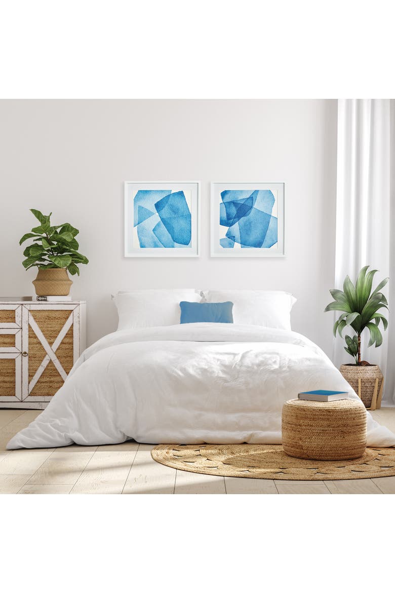Abstract Watercolor Prints Set of 2, Alternate, color, Blue