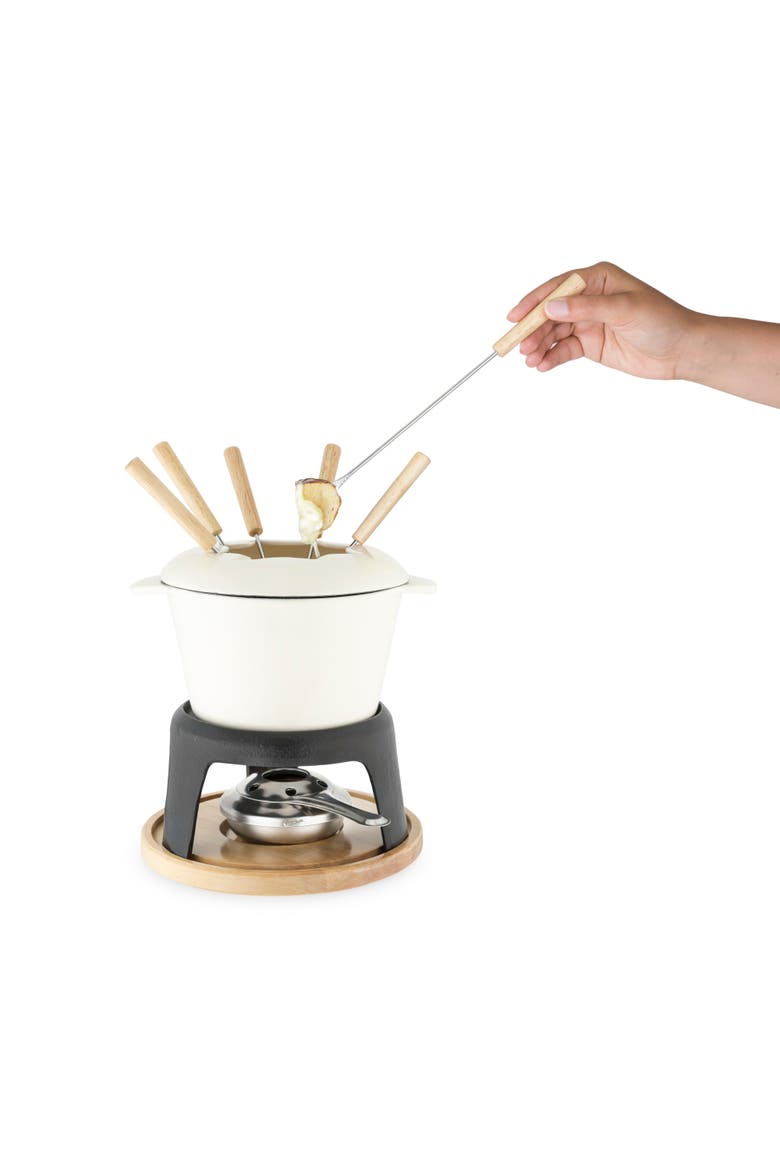 Cast Iron Fondue Set, Alternate, color, White