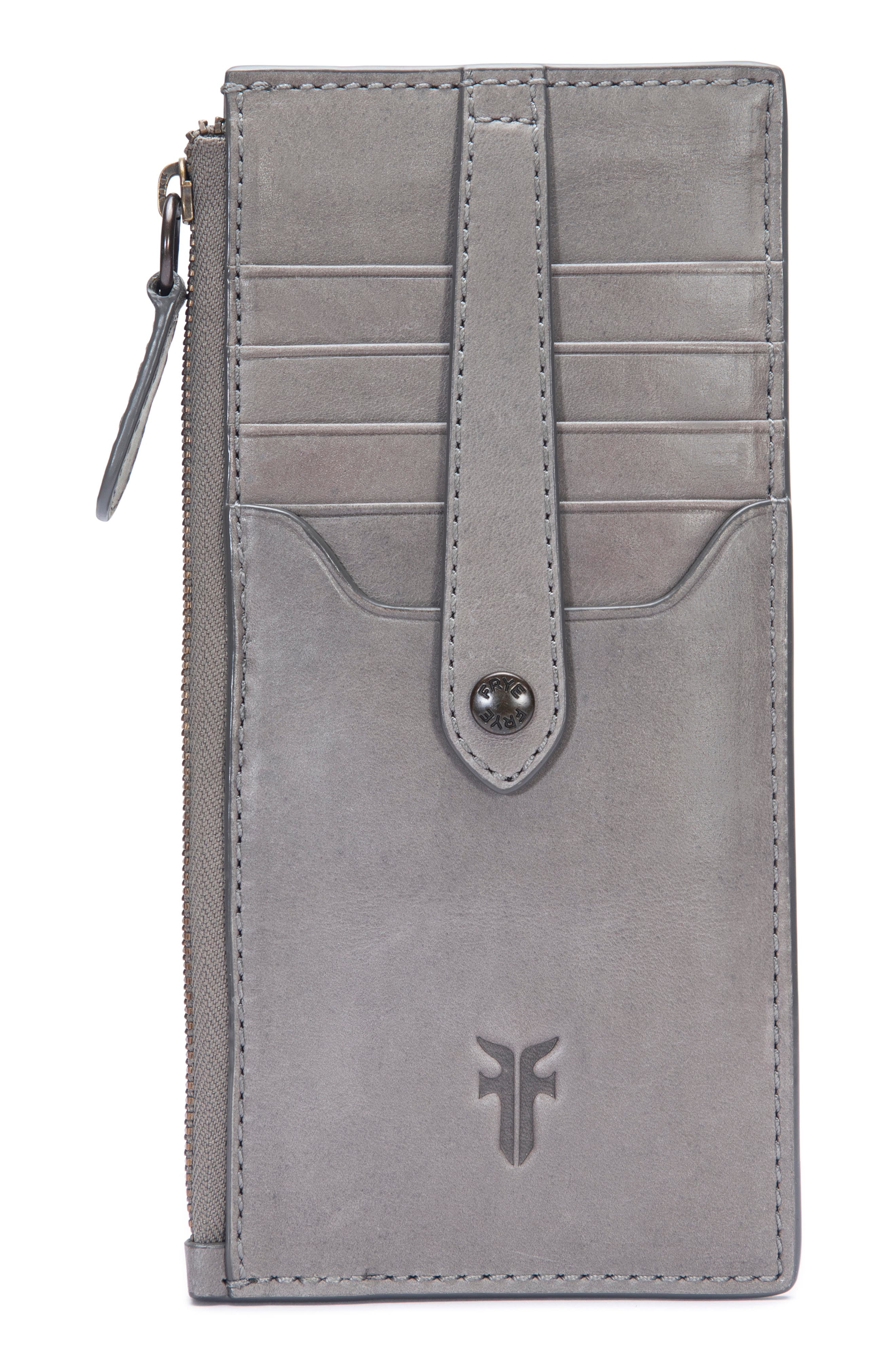Frye Slim Leather Snap Card Wallet