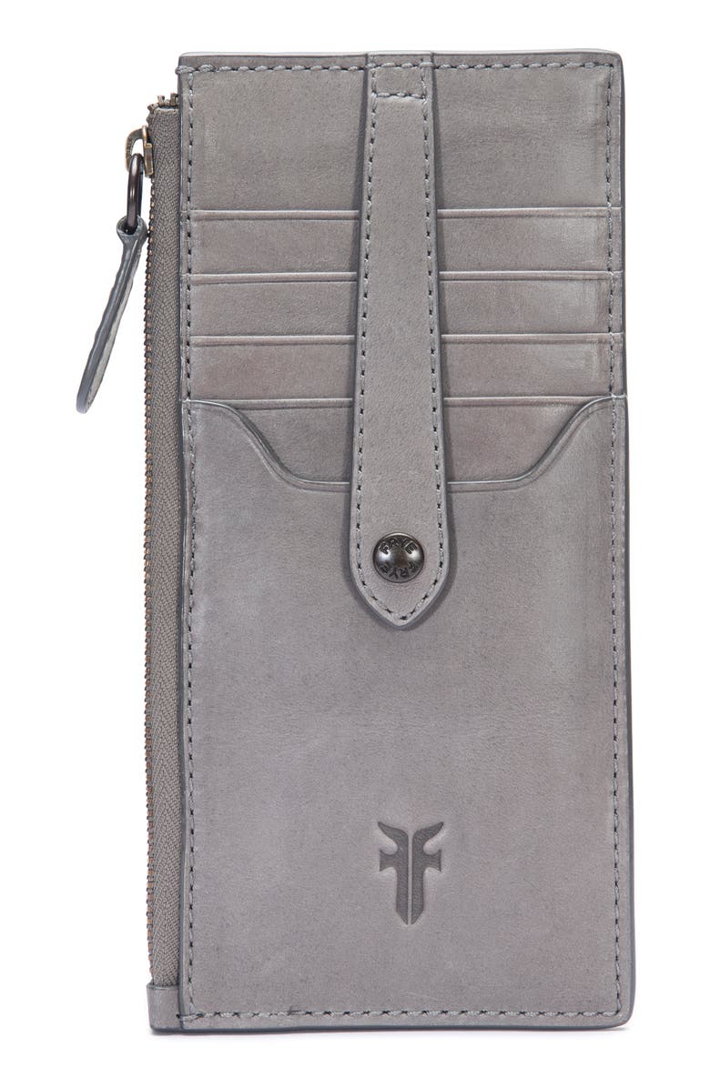 Frye Slim Leather Snap Card Wallet, Main, color,