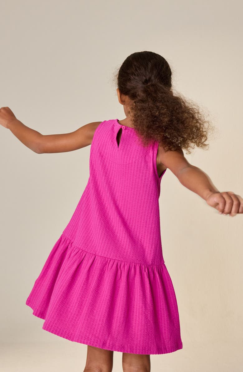 NEXT Kids' Drop Waist Cotton Seersucker Dress, Alternate, color, Purple
