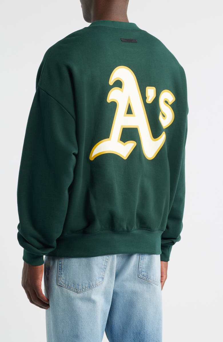 Fear of God Essentials Athletics Sports Fit Crewneck Cotton Sweatshirt, Alternate, color, Green