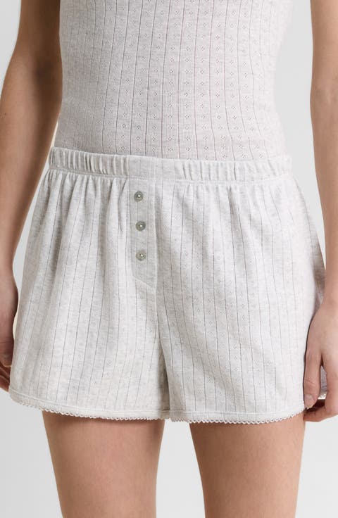 Katell Pointelle Cotton Pajama Shorts