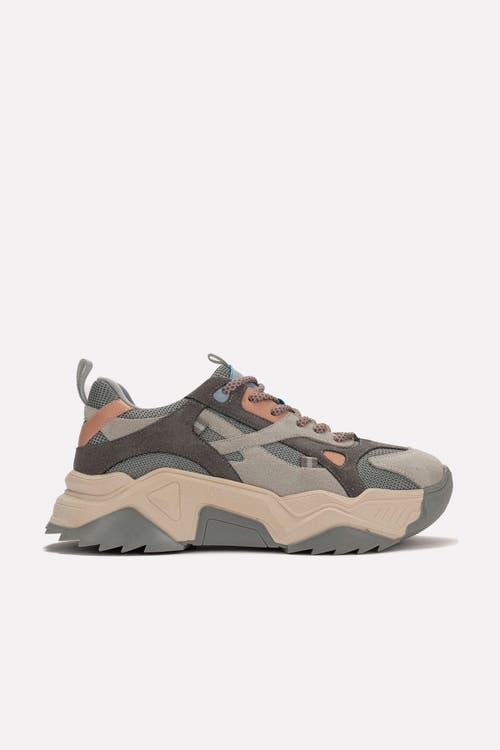 Forever & Always Shoes Loretta Platform Sneakers In Gray Pink