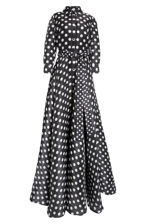 Carolina Herrera Polka Dot-pattern Maxi Dress In Black