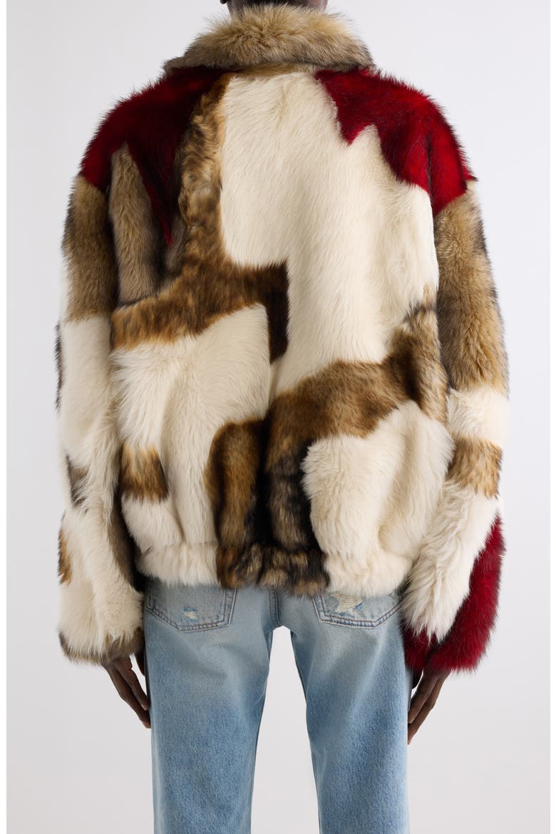 Roama Print Genuine Shearling Jacket, Alternate, color, ECRU/ RED