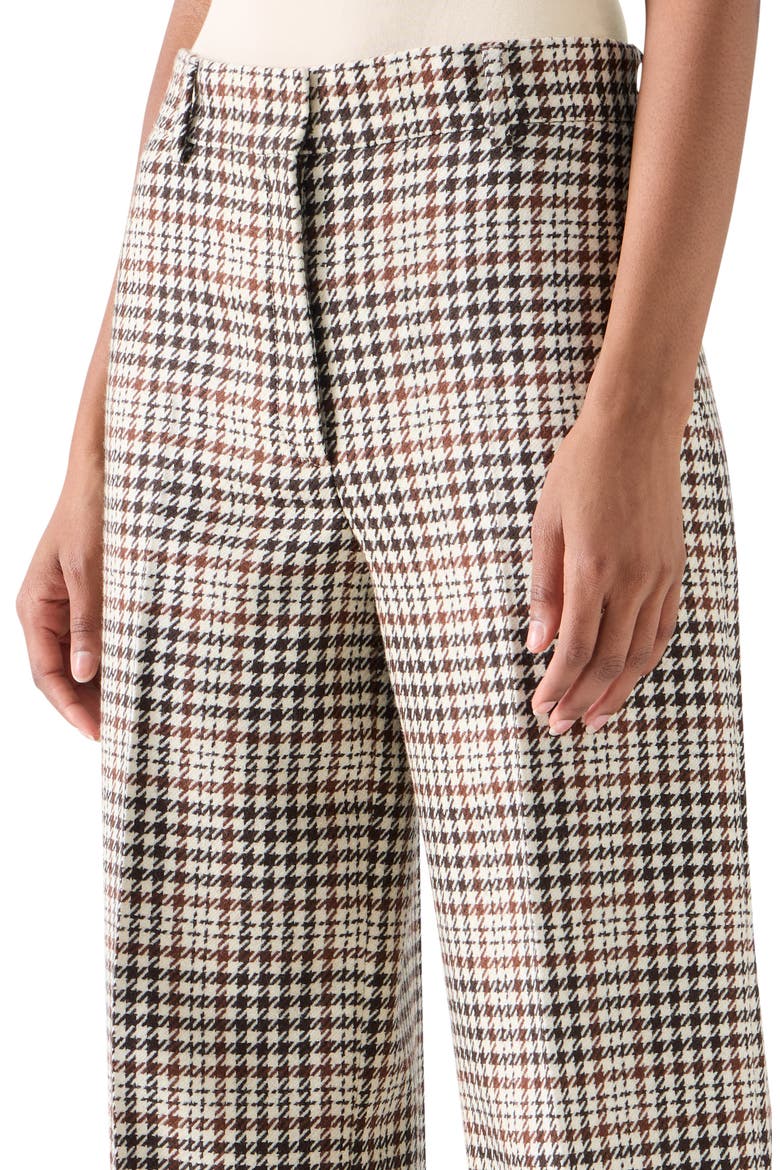 Chiaro Straight Leg Wool Blend Tweed Pants, Alternate, color, WINTER WHITE-ESPRESSO