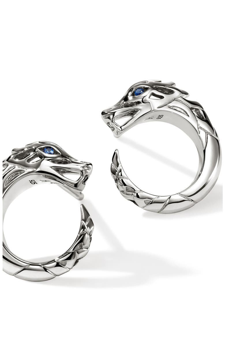 Naga Hoop Earrings in Sterling Silver, Alternate, color, SILVER