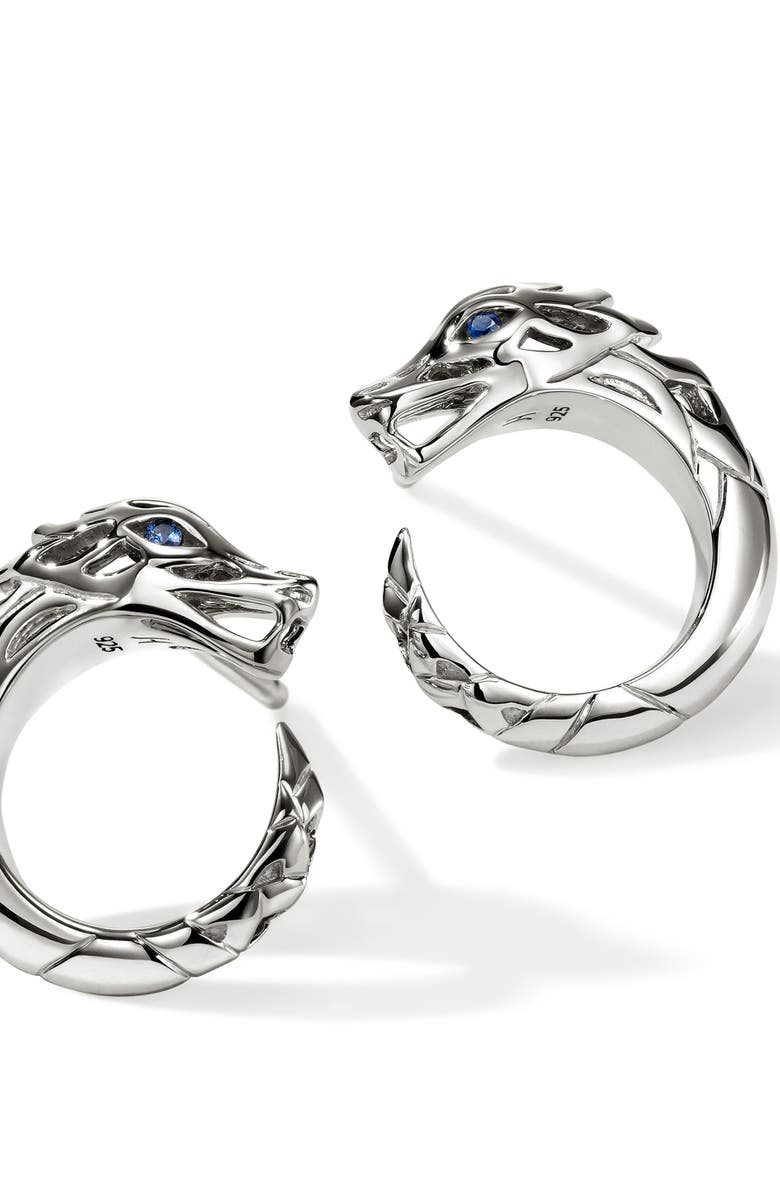 John Hardy Naga Hoop Earrings in Sterling Silver, Alternate, color, Silver