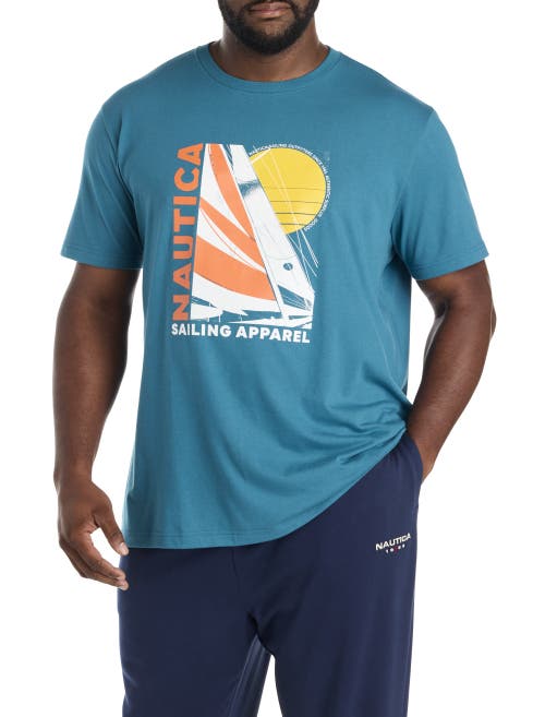 Nautica Big & Tall Sailboat Graphic Tee In Blue