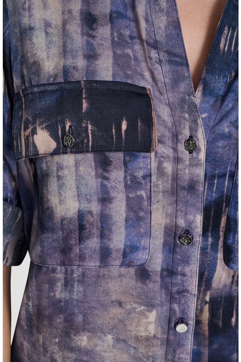 Abstract Print Roll-Tab Sleeve Button-Up Shirt, Alternate, color, HUDSON LIGHTS