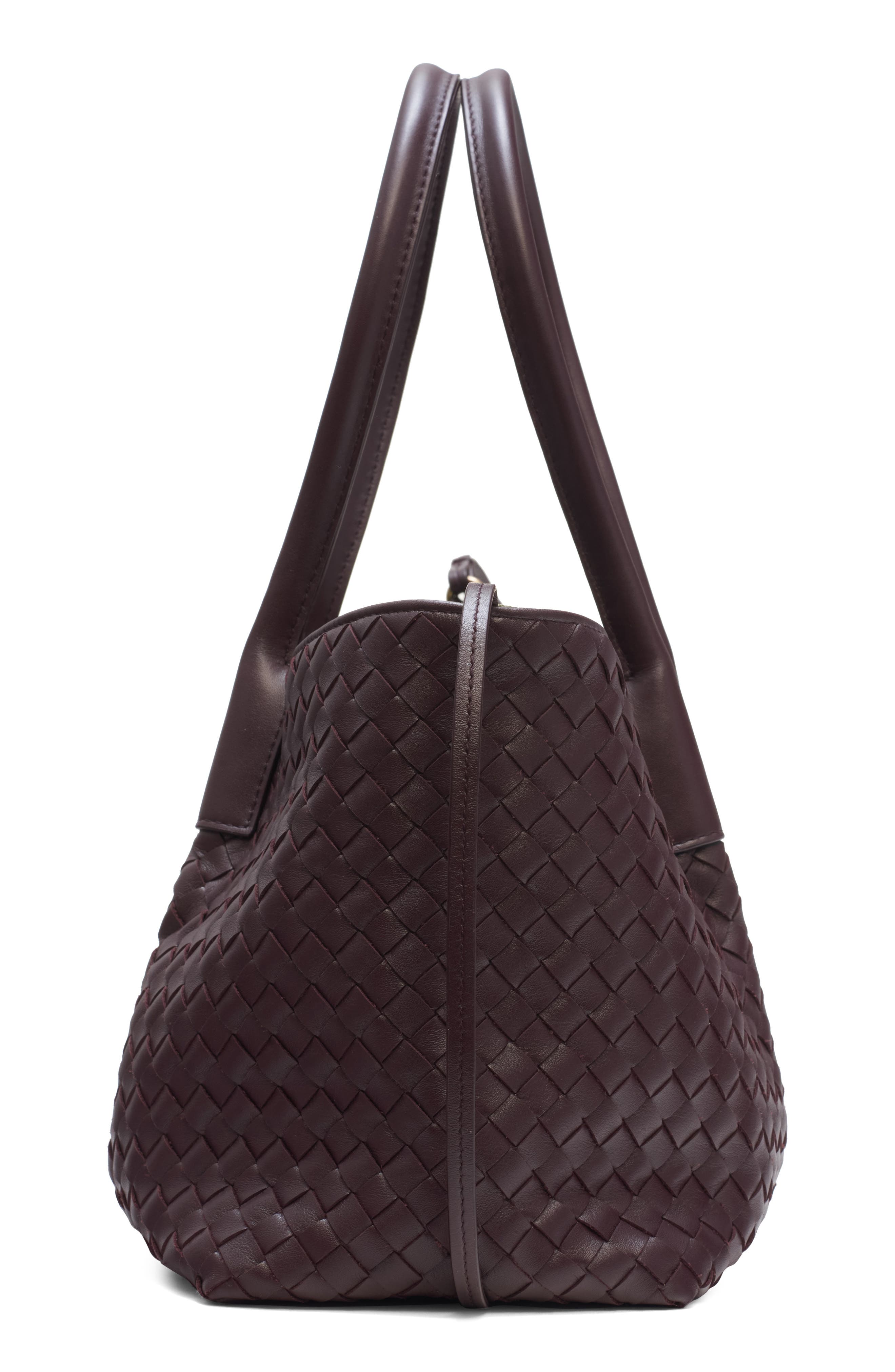 Bottega Veneta Medium Pinacoteca Intrecciato Leather Tote, Alternate, color, 2203 Dark Barolo/ Pick-M B