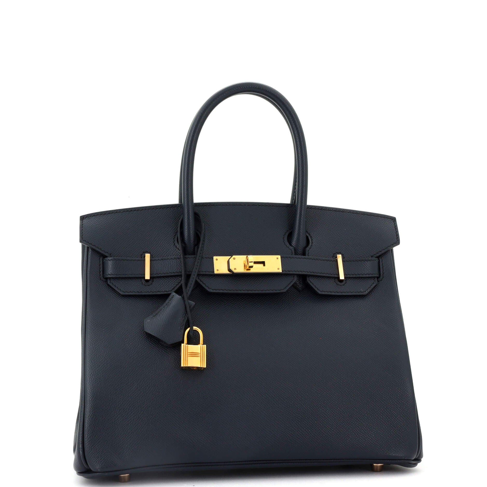 Pre-Owned Hermes Birkin Handbag Blue Epsom with Rose Gold Hardware 30, Alternate, color, 