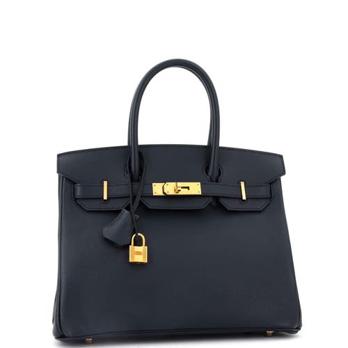 Pre-owned Hermes  Hermes Birkin Handbag Blue Epsom With Rose Gold Hardware 30 In Blue