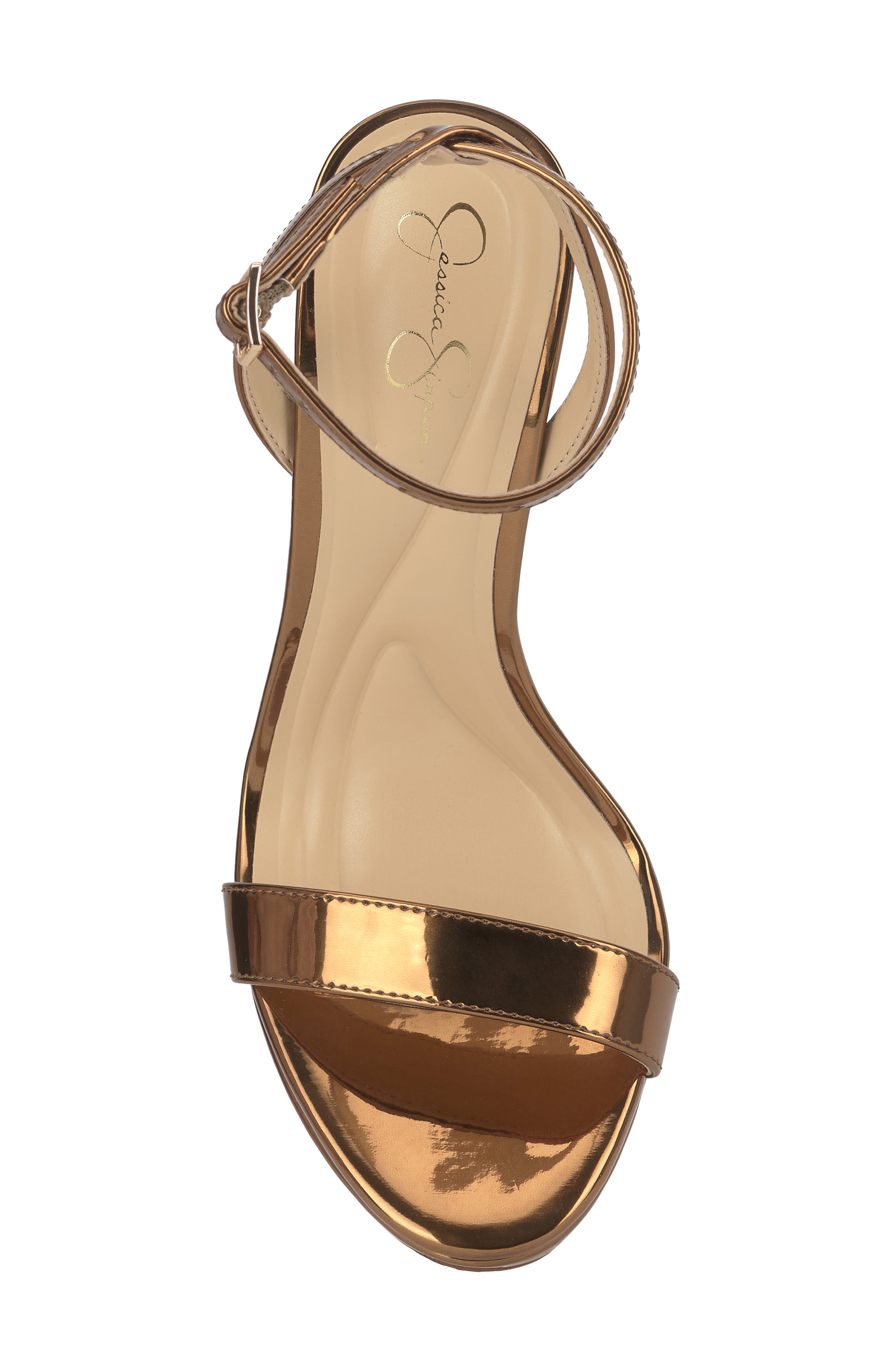 Jessica Simpson Divra Ankle Strap Stiletto Sandal, Alternate, color, Bronze