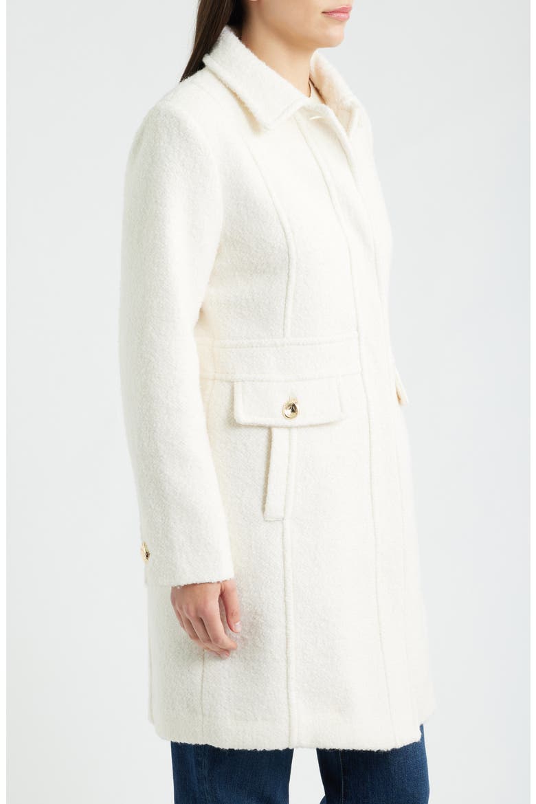 Inset Waist Bouclé Coat, Alternate, color, MODERN IVORY