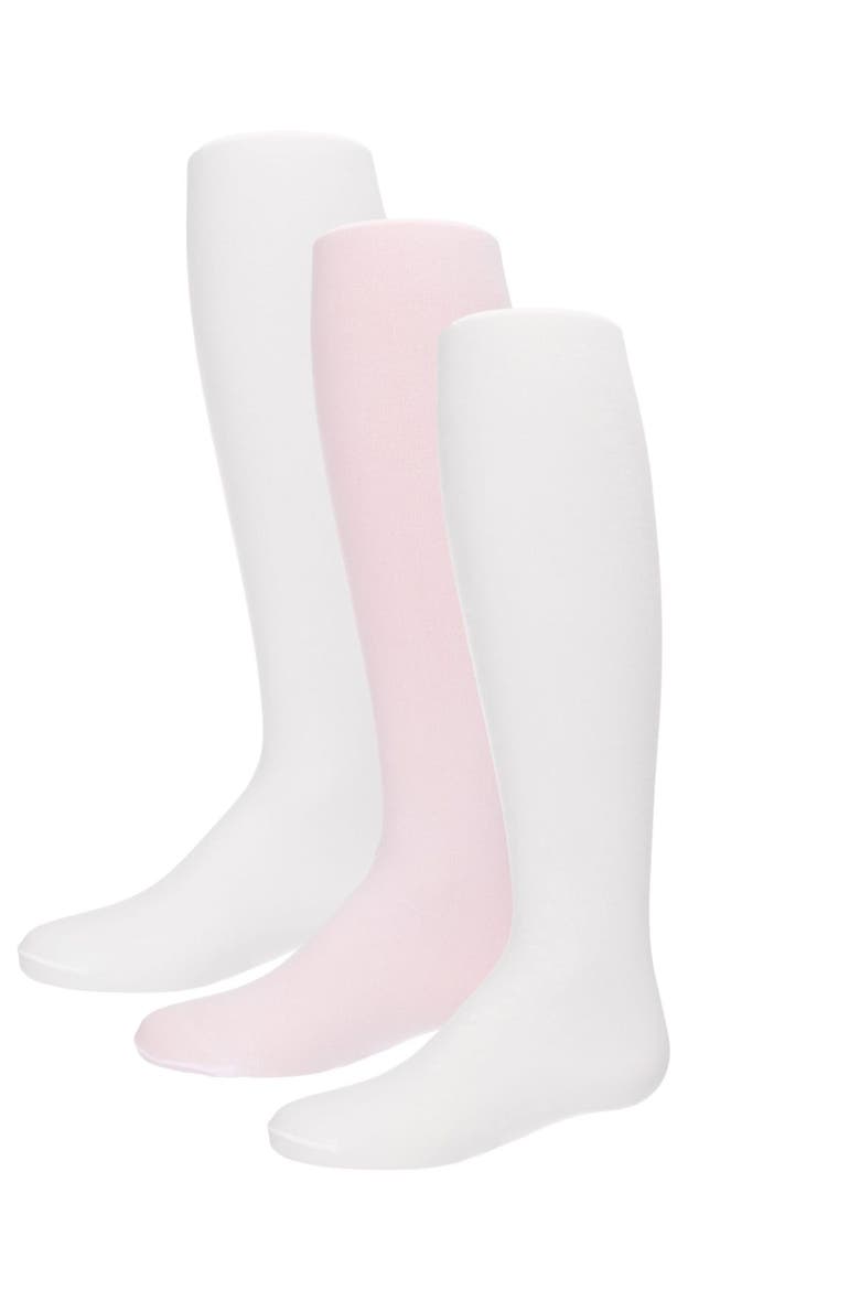 Opaque Basic Non-Binding Tights 3 Pack, Main, color, White-Pink-White