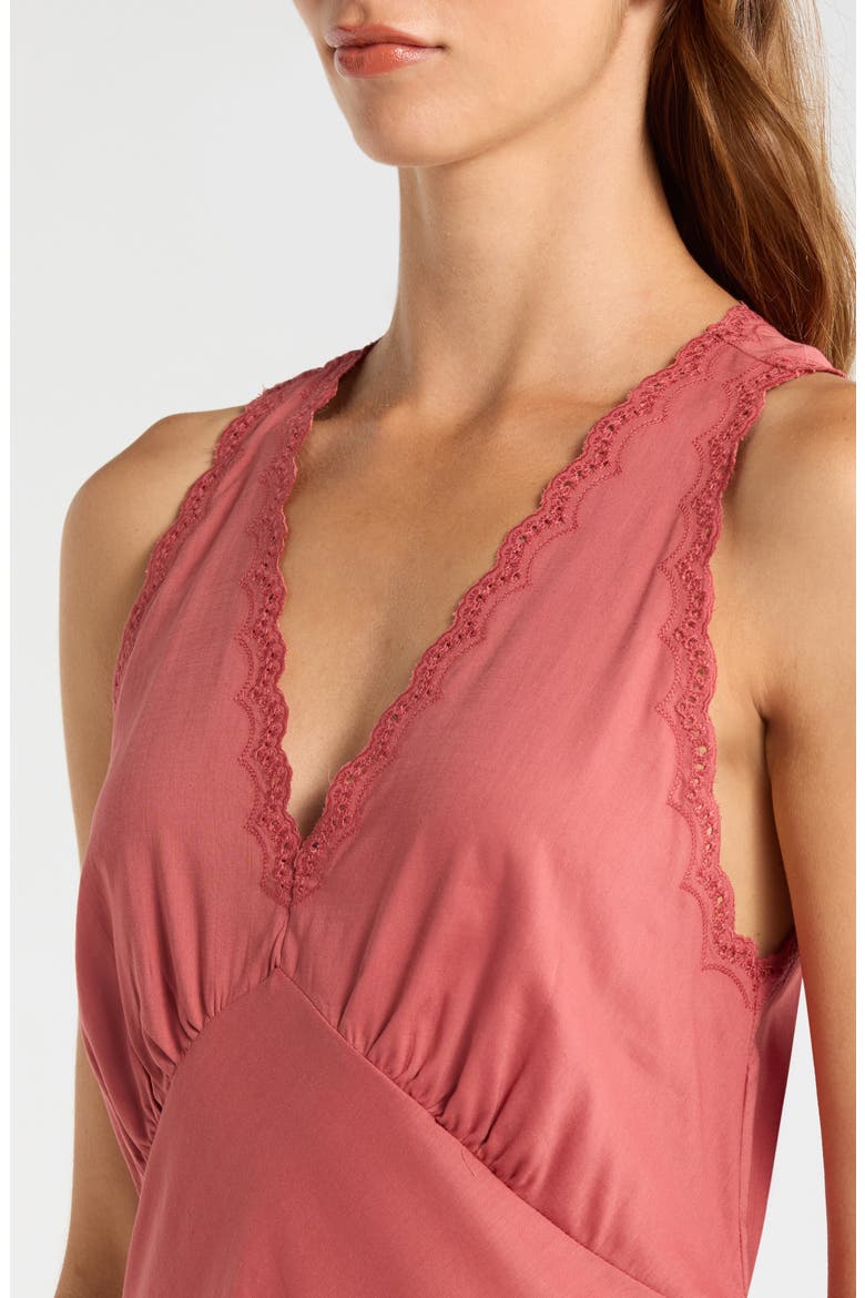 Lila Cotton Blend Nightgown, Alternate, color, ROSEWOOD