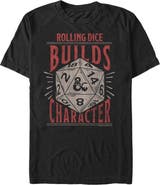 Dungeons & Dragons Men's Dungeons & Dragons Rolling Dice Builds Character T-Shirt