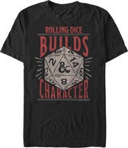 Dungeons & Dragons Men's Dungeons & Dragons Rolling Dice Builds Character T-Shirt