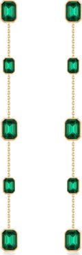 Ettika Baguette Crystal Linear Drop Earrings