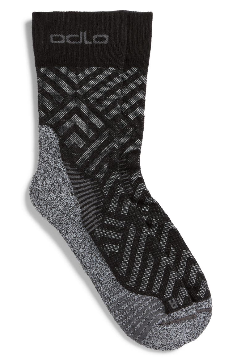 Ceramicool Hike Socks, Main, color, BLACK - ODLO STEEL GREY