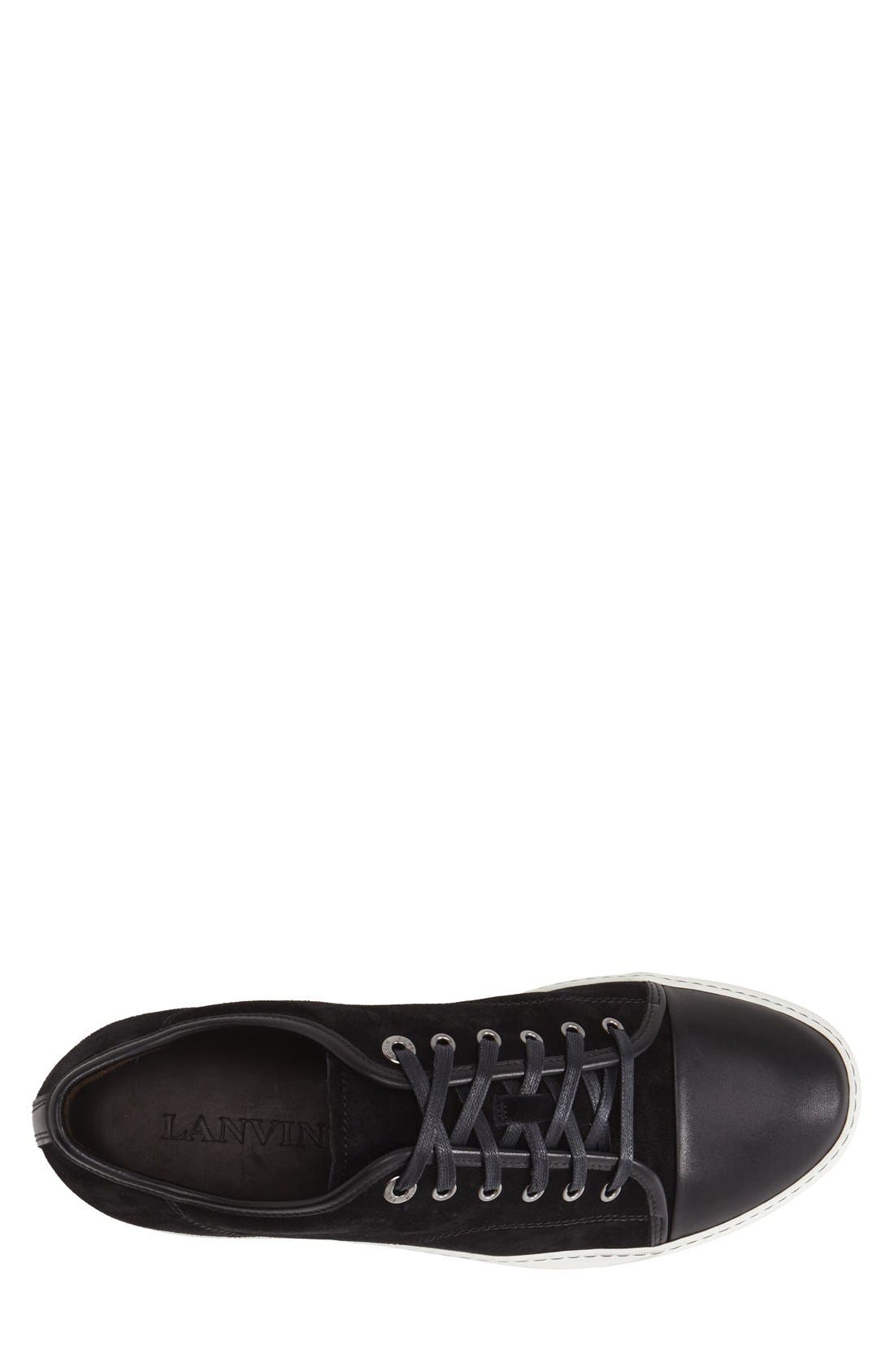Low Top Sneaker, Alternate, color, BLACK SUEDE