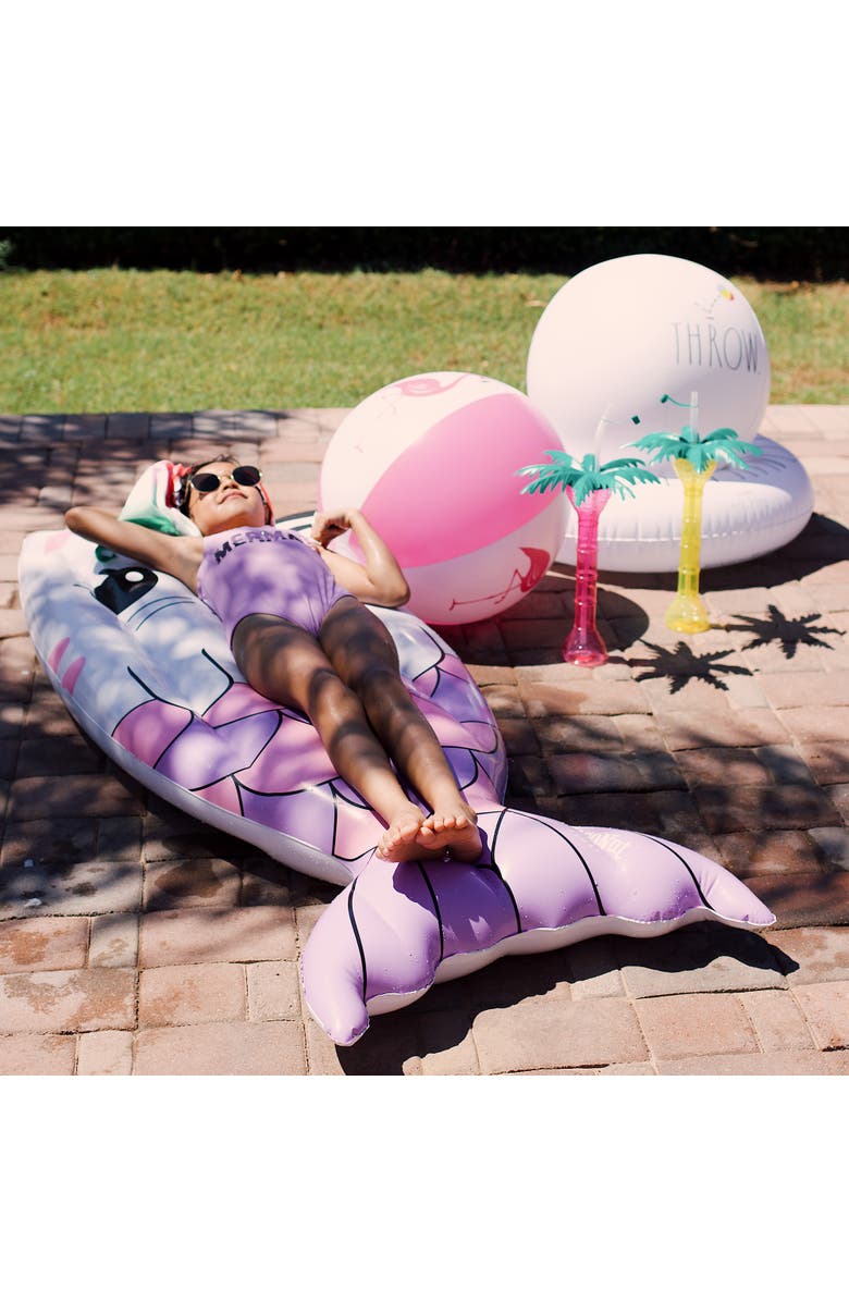 Coconut Outdoor Purrfect Purrmaid Inflatable Pool Float, Alternate, color, Multicolored