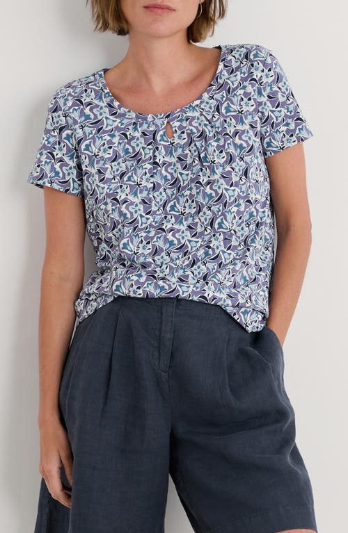 Seasalt Cornwall Appletree Keyhole T-Shirt in Paper Bellflower Bilberry  product