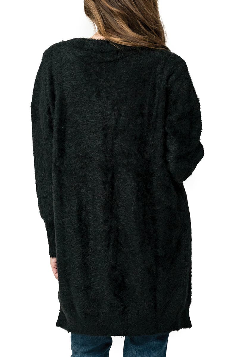 GIBSONLOOK Eyelash Cozy Cardigan, Alternate, color, Black