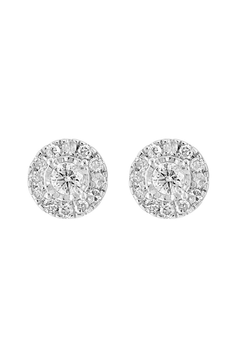 Diamond Stud Earrings, Main, color, WHITE