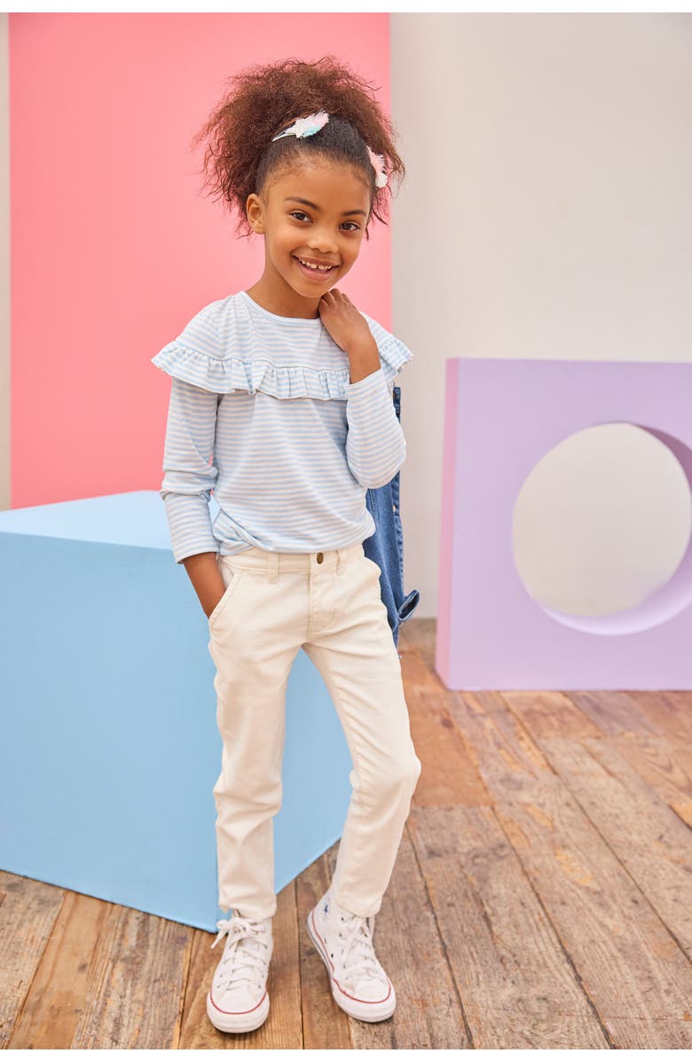 BISBY Kids' Front Ruffle Emily Top, Alternate, color, Pale Blue Stripe