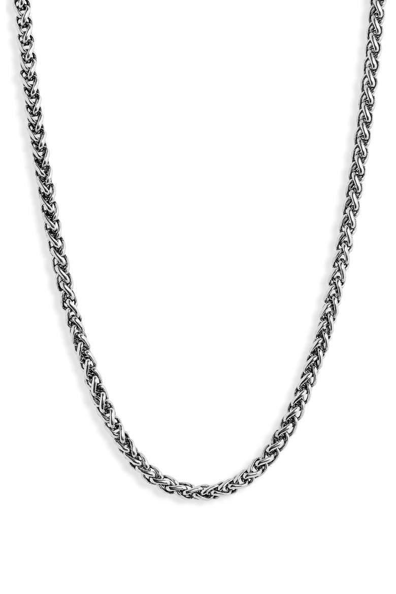 Wheat Chain Necklace, Main, color, SILVER