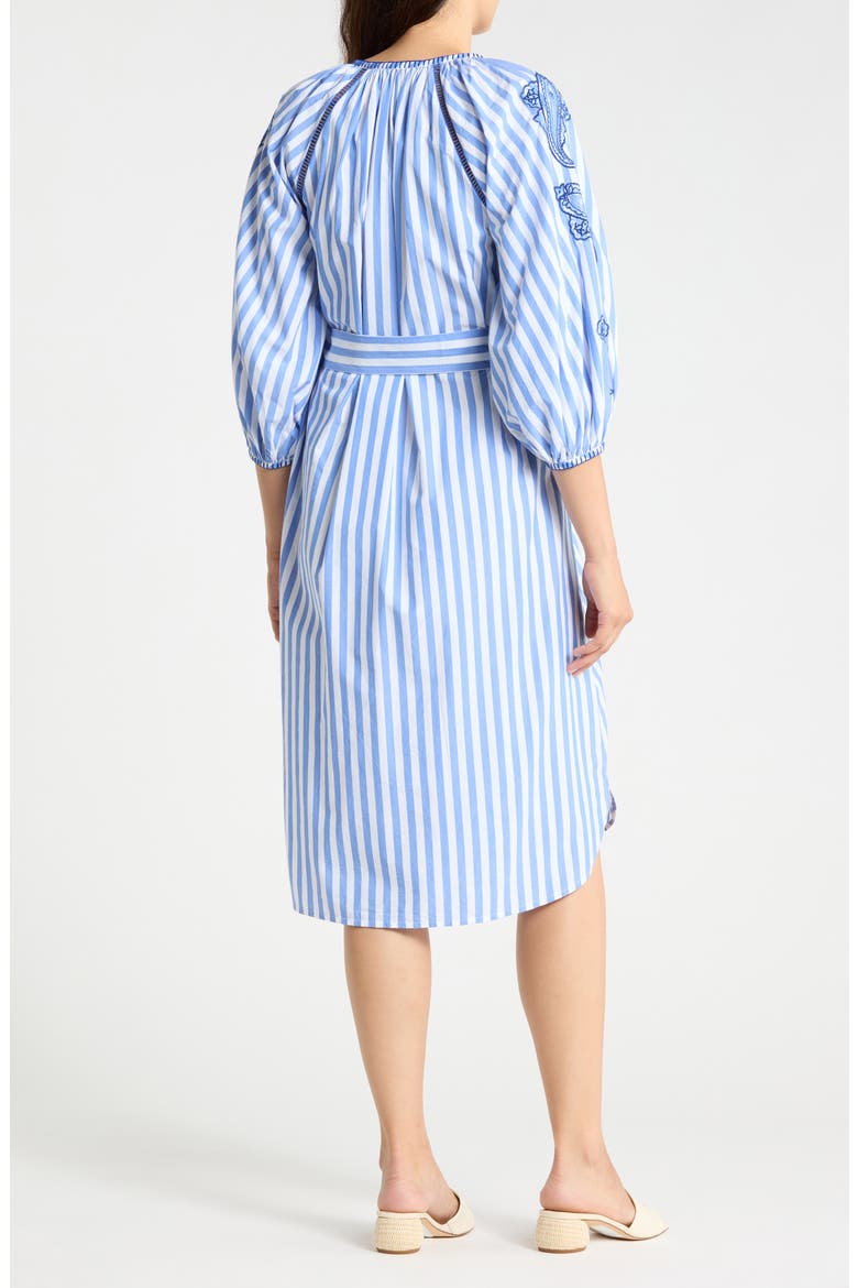 Zelena Cotton Tunic Dress, Alternate, color, WHITE/ BLUE