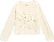 Baby Sara Kids' Bow Faux Pearl Fleece Top