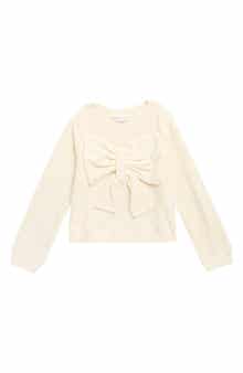 Kids' Bow Faux Pearl Fleece Top