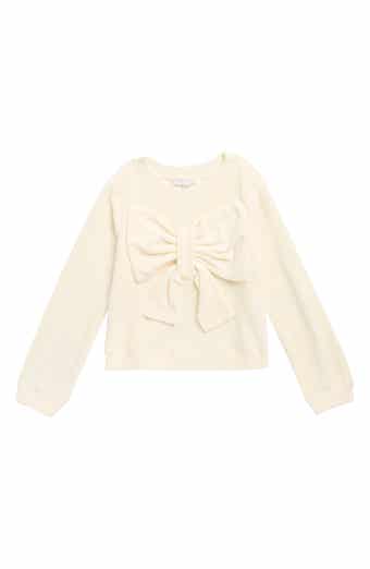 Kids' Bow Faux Pearl Fleece Top