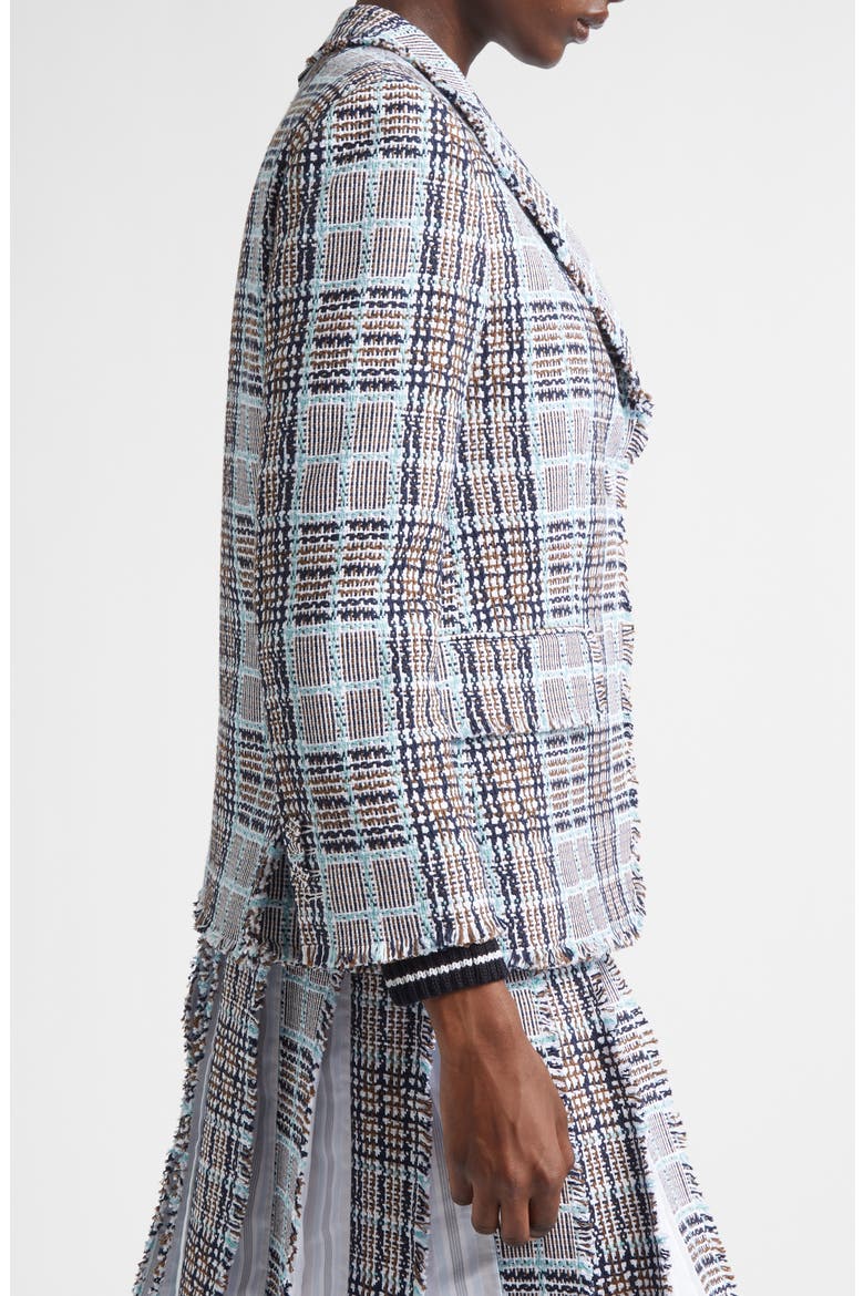 Glen Plaid Raw Edge Tweed Blazer, Alternate, color, SEASONAL MULTI
