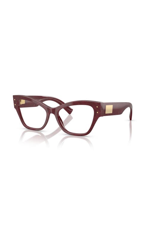 Dolce & Gabbana Dolce&gabbana 52mm Butterfly Optical Glasses In Burgundy