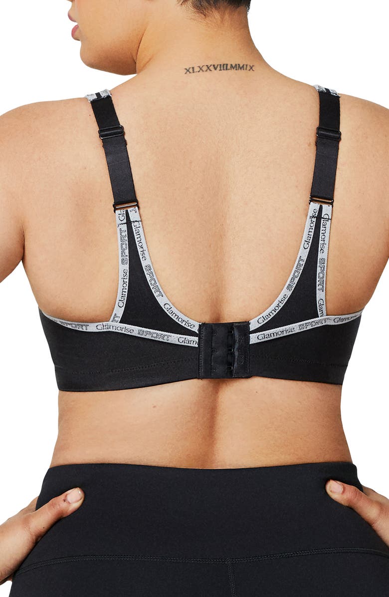 Glamorise No-Bounce Camisole Sports Bra, Alternate, color, Black