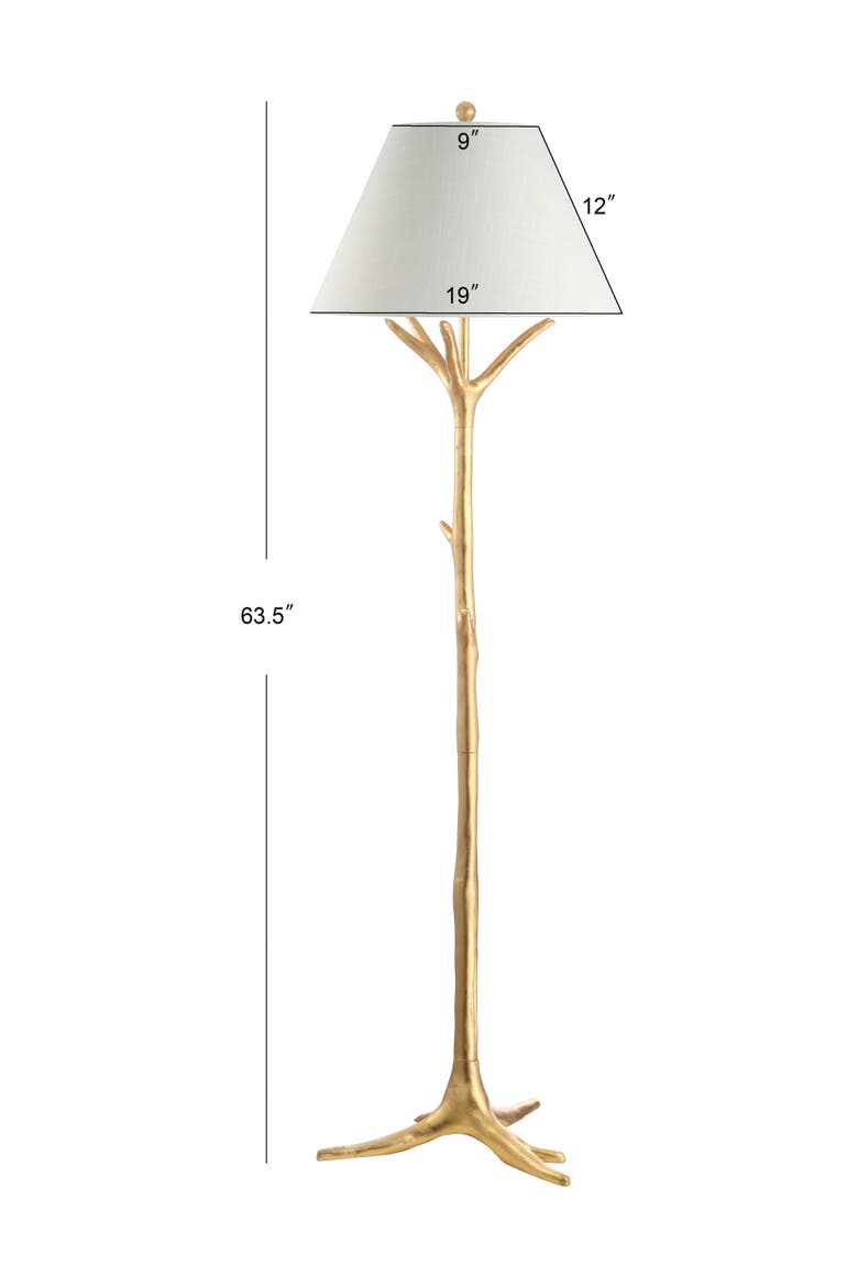 Arbor 63.5" Faux Bois Resin LED Floor Lamp, Gold Leaf, Alternate, color, Gold leaf
