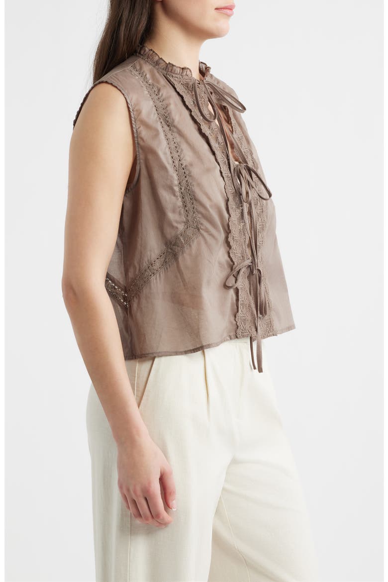 Rodas Lace Sleeveless Top, Alternate, color, VISON