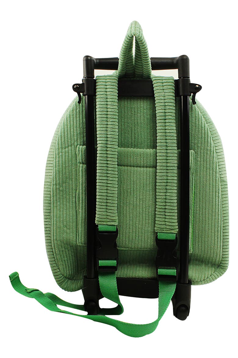 Kids' Dino Trolley Rolling Backpack with Removable Stuffed Animal, Alternate, color, GREEN