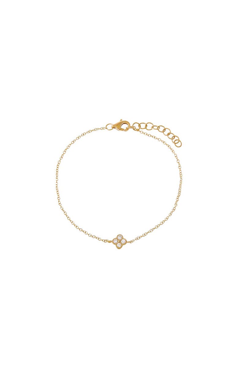 BY ADINA EDEN Diamond Four Leaf Clover Bracelet 14K, Main, color, 